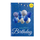Biglietto di auguri Compleanno con disegno palloncini uomo Lui completo di busta