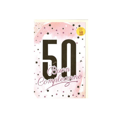 Biglietto di Auguri per i 50 Anni Compleanno biglietto augurale con busta