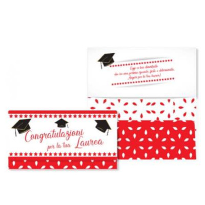 Biglietto Pochet d'auguri augurale di Laurea con TOCCO per Laureato o Laureata
