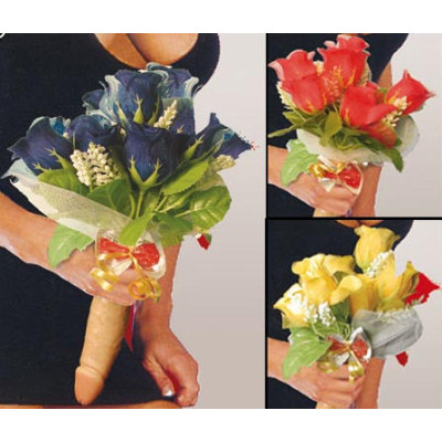 BOUQUET FIORI SPOSA con manico sexy e PROFILATTICO addio al nubilato matrimonio