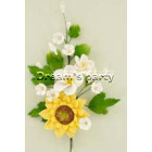 BOUQUET GIRASOLE  CON FIORI BIANCHI H 20CM