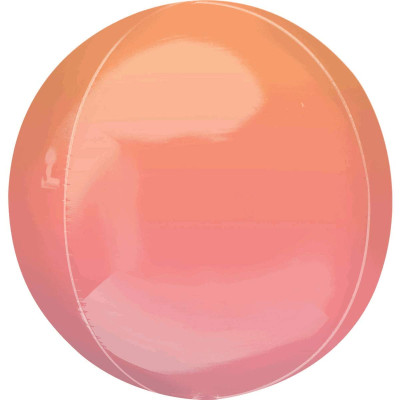 BUBBLES palloncino ORBZ ROSA/ARANCIO 16"/40cm - pallone sfera - fornito sgonfio