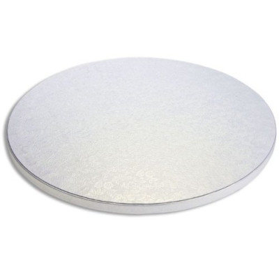 CAKE BOARD TONDO Ø 36 x H 1,2cm - Vassoio Argentato -  Piatto SottoTorta rigido