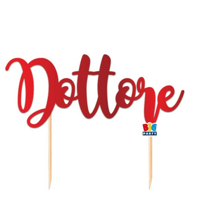 Cake Topper in carta DOTTORE Rosso per la LAUREA del LAUREATO decorazione torte