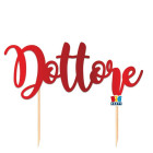 Cake Topper in carta DOTTORE Rosso per la LAUREA del LAUREATO decorazione torte