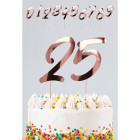 Cake Toppers numeri Rosa Gold Lucido assortiti dallo 0 a 9 - Set 20 pezzi - 15cm