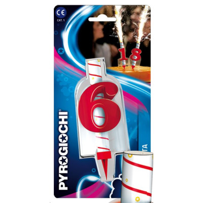 Candela Fiaccola Fontana per Torta numero 6