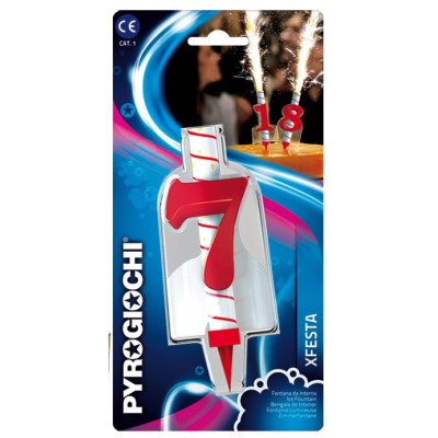 Candela Fiaccola Fontana per Torta numero 7