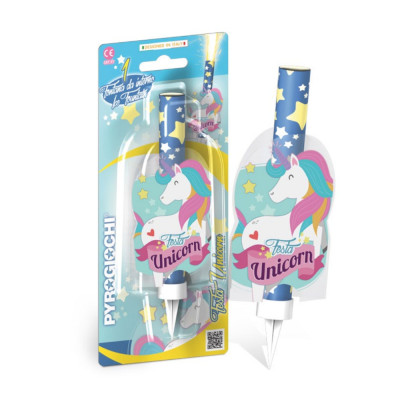 Candela Luminosa Fontana Fiaccola UNICORNO - Magic Flambè Compleanno Bambina