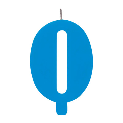 CANDELA numero 0 TURCHESE per torta - candelina SCINTILLANTE numerale per dolci