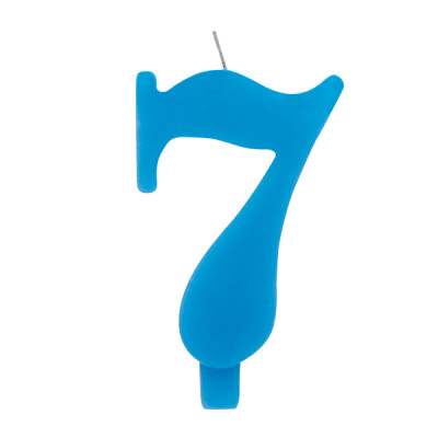 CANDELA numero 7 TURCHESE per torta - candelina SCINTILLANTE numerale per dolci