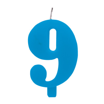 CANDELA numero 9 TURCHESE per torta - candelina SCINTILLANTE numerale per dolci