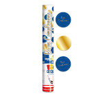 Cannone SPARACORIANDOLI Buon Compleanno Blu e Oro - Tubo lancia coriandoli 30cm