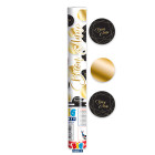 Cannone SPARACORIANDOLI CAPODANNO Nero e Oro - Tubo lancia coriandoli 30cm