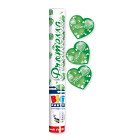 Cannone SPARACORIANDOLI CUORI Verde PROMESSA - Tubo lancia coriandoli 30cm