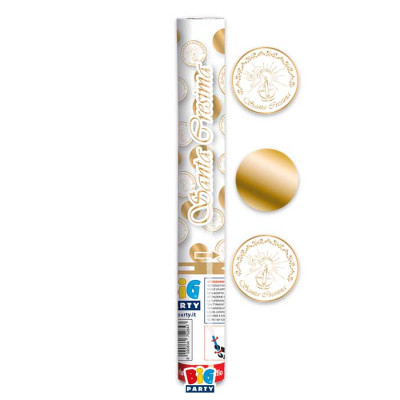 Cannone Tubo SPARACORIANDOLI Santa CRESIMA con coriandoli Oro e di Cresima