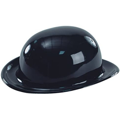 Cappello Bombetta nera in plastica travestimento Charlotte