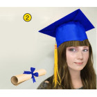 Cappello Laurea TOCCO con Pergamena Gadget per la Festa Laureato LAUREATA - BLU
