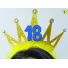 Cerchietto Frontino 18 Anni Corona Coroncina Oro Happy Birthday BUON COMPLEANNO