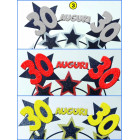 Cerchietto Frontino Auguri 30 Anni stelle Color ORO Glitter BUON COMPLEANNO