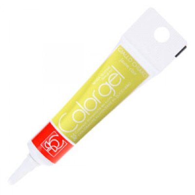Colorante Gel alimentare GIALLO CHIARO  - per pasta di zucchero, panna ecc. - Tubetto 20g COLORGEL Modecor