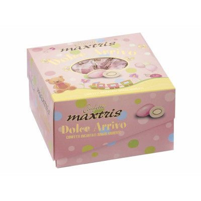 Confetti MAXTRIS Rosa con Mandorle intere - incartati singolarmente 500g