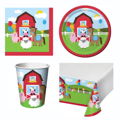 Coordinato festa Animali della Fattoria piatti bicchieri tovaglioli Tovaglia