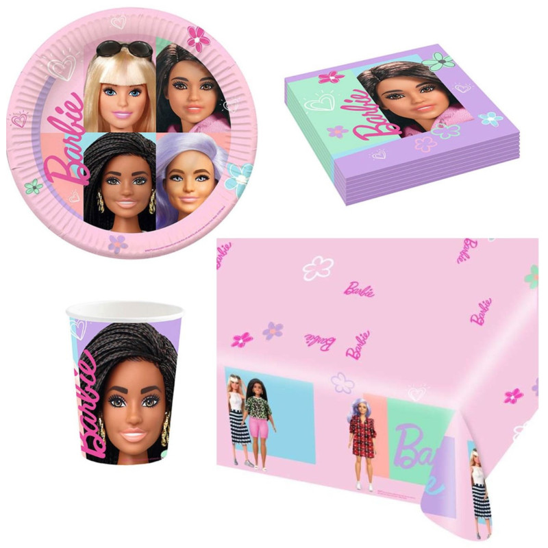 Coordinato festa Bambola BARBIE bambini piatti bicchieri