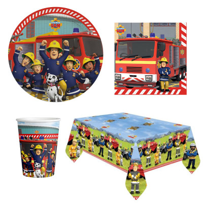Coordinato festa SAM il pompiere bambini piatti bicchieri tovaglioli tovaglia