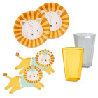 Coordinato tavola Compleanno Leone leoncino piatti bicchieri tovaglioli