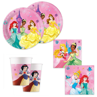 Coordinato tavola festa Principesse Disney piatti Bicchieri tovaglioli