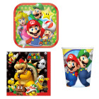 Coordinato tavola festa Super Mario Nintendo - piatti, tovaglioli, bicchieri