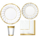 Coordinato tavola Natale Classic Gold Metal piatti bicchieri tovaglioli