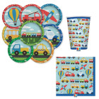 Coordinato tavola mezzi Veicoli per festa Bambini - piatti bicchieri tovaglioli