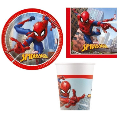 Coordinato tavola Spiderman - feste party bambini piatti tovaglioli e Bicchieri