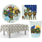 Coordinato tavola festa party Turtles Tartarughe Ninja - Piatti, bicchieri, tovaglioli, tovaglia