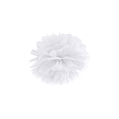 Decorazione in carta POMPOM per feste, party ecc. - BIANCO Ø35cm