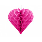 Decorazione SFERA carta frufru forma CUORE cuoricino Fucsia - 30cm