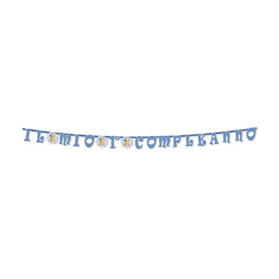 Festone "Il mio 1° Compleanno" Orsetto Celeste- Girlanda addobbo decorativo bimbo