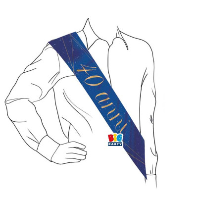 Fascia PREMIAZIONE 40 ANNI Blu Oro - per la festa di compleanno del quarantenne