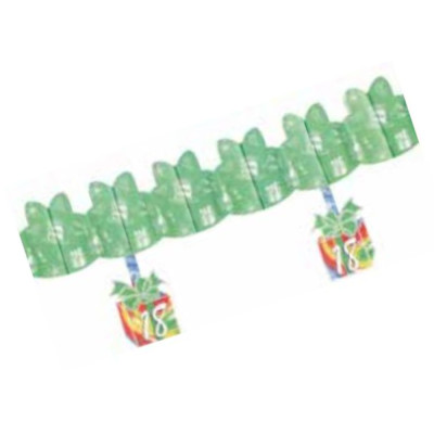 Festone 18 anni Ghirlanda fisarmonica in carta con 6 icone pendenti 33x300cm