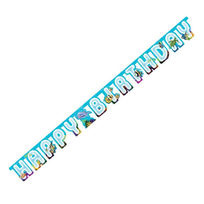 FESTONE Banner in carta "Happy Birthday" Festa OCEANO pesci - 2,67m