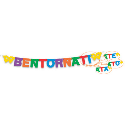 Festone Bentornato / Bentornata / Bentornati / Bentornate - addobbo festa - 2,7mt
