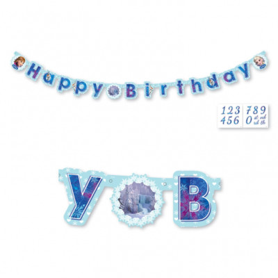 Festone Compleanno FROZEN 1,80mt - addobbo decoro festa per bambini