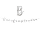 Festone in carta BUON COMPLEANNO corsivo Argento Lucido Ghirlanda decorativa