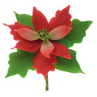 Fiore STELLA di NATALE ROSSA in ZUCCHERO Ø11 cm - decorazione natalizia per torte e dolci
