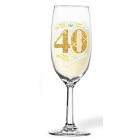 Flute da Spumante in Vetro 40 ANNI -  idea scherzo gaget festa, party