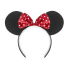 Frontino MINNIE - con ORECCHIE e FIOCCO rosso a POIS bianchi