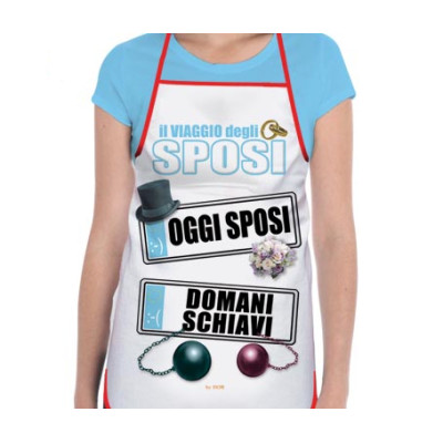 Il Grembiule "Il Viaggio degli SPOSI"  - idea scherzo addio celibeto - nubilato