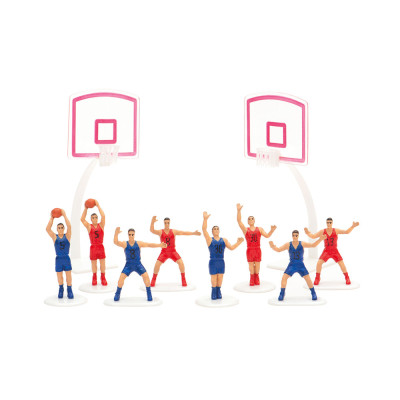 Kit BASKET pallacanestro topper decorazione per TORTE e DOLCI - 10 pezzi